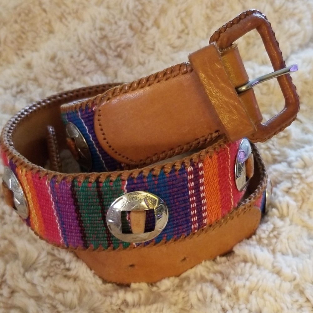 Brown leather  rainbow  belt